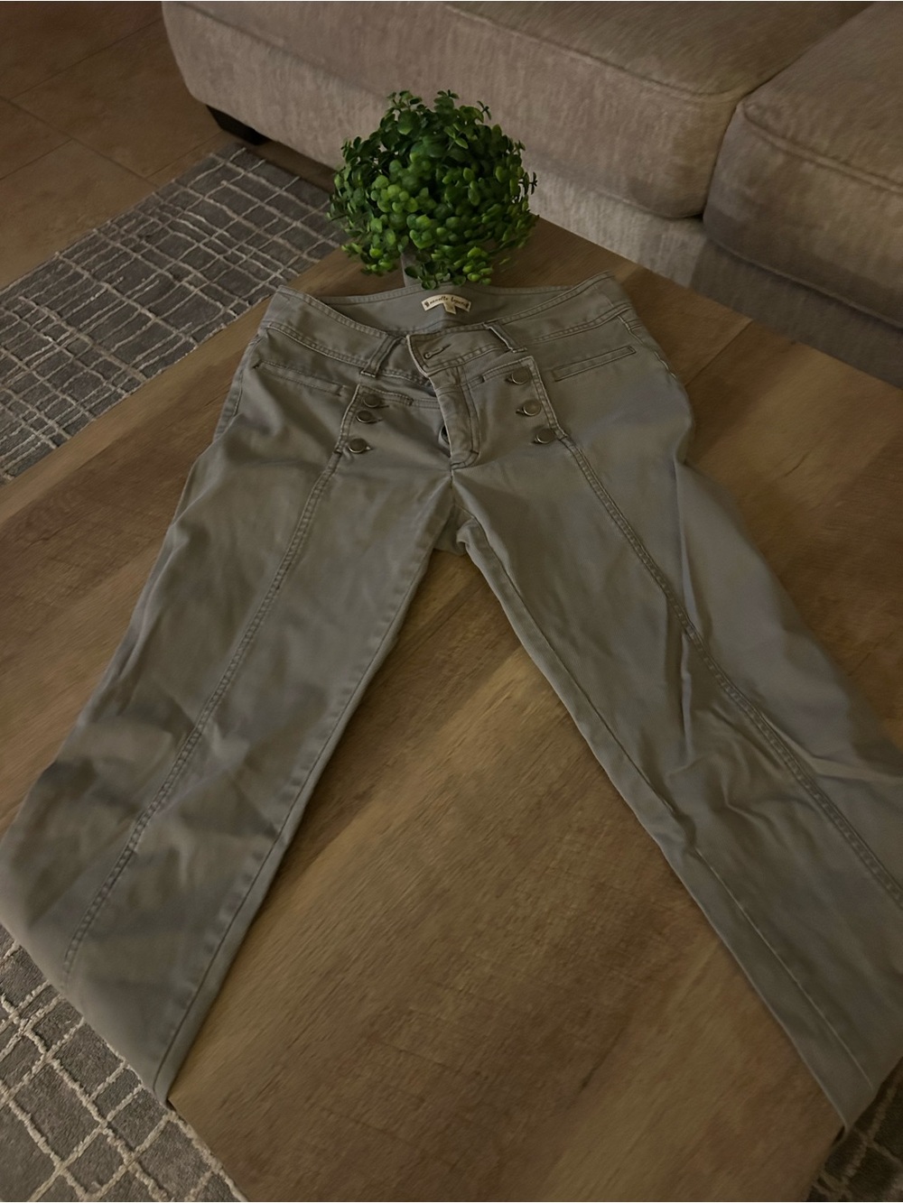 Women’s Gray Slim-Fit corduroy pants